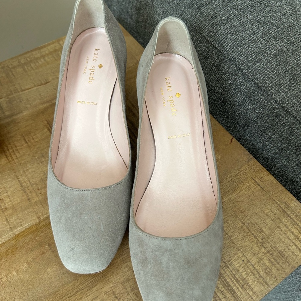 Kate Spade Gray Ballet Flats Elegant Suede Design